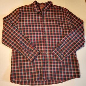 Red Ale Long Sleeve Paid Button Up Shirt Red White & Blue Men's Size XL